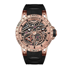 Best Affordable OBLVLO LMQ Luxury Automatic Rose Gold Skeleton Watch - Automatic Mechanical Waterproof Watches