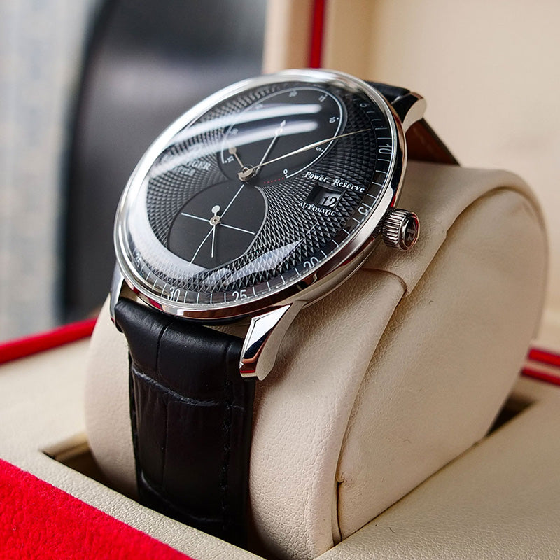 Affordable Luxury 42mm Black Dial & Classics Stainless Steel Case Dress Automatic Watches - Reef Tiger Seattle Navy 1 RGA82B0