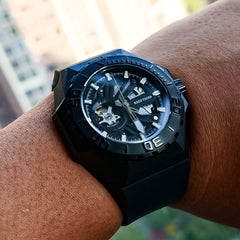 Reef Tiger Black Shark RGA6903-S Diving Automatic Mechanical Watches For Men - Seiko NH70A Automatic Movement Wristwatches