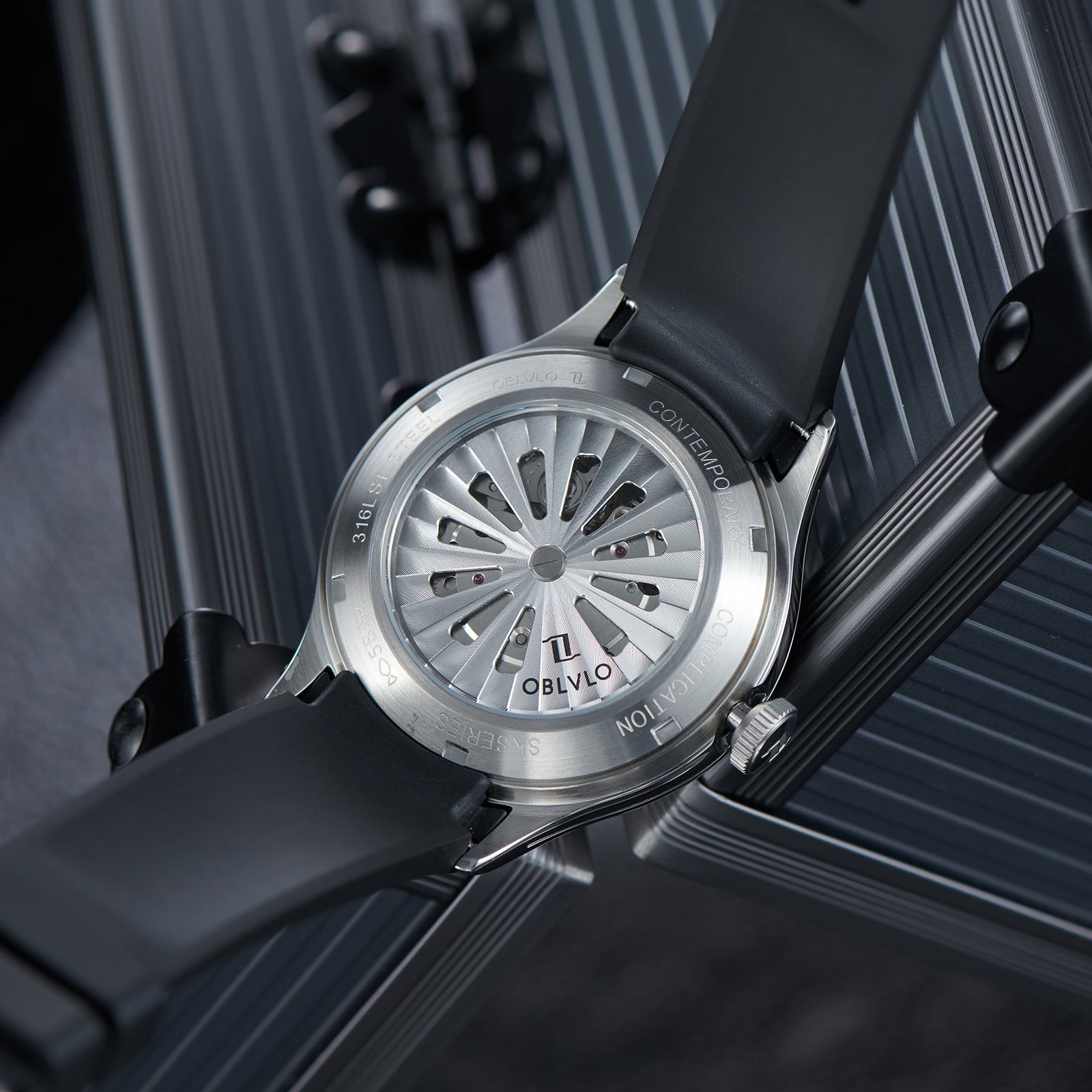 Cool Modern Display Design Watches - Unique OBLVLO BLM-UFO UFO-Shaped with Luminous Dial Automatic Watch