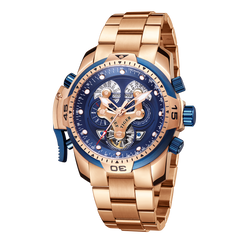 Reef Tiger Aurora RGA3503 Men's Automatic Mechanical Rose Gold Wristwatch - ST25 Automatic Movement Fashion Casual Sports Watch