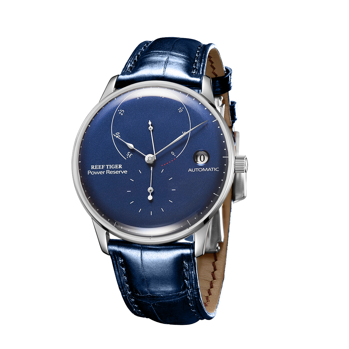 High quality Luxury Men's Blue Dial Automatic Mechanical Waterproof Business Watch - REEF TIGER Seattle Navy 2 Dress Wristwatch