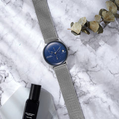 High quality Luxury Men's Blue Dial Automatic Mechanical Waterproof Business Watch - REEF TIGER Seattle Navy 2 Dress Wristwatch