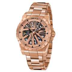 Best Affordable OBLVLO RMS-U Rose Gold Steel Military Sports Watches For Men