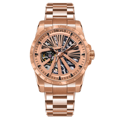 Best Affordable OBLVLO RMS-U Rose Gold Steel Military Sports Watches For Men