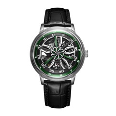 Cool 42mm Supercar Alloy Wheels Green Dial Automatic Watch -OBLVLO SCM-SK Unique Skeleton Watches