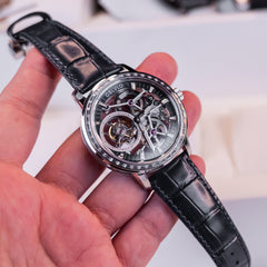 OBLVLO VM TB Men's Automatic Mechanical Tourbillon Skeleton Luxury Zirconium Diamond Inlaid Bezel Watch