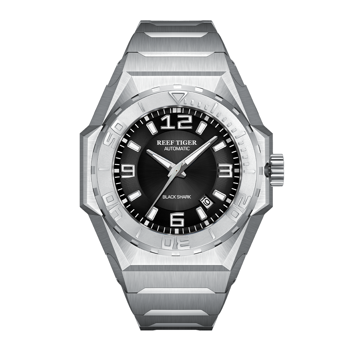 Reef Tiger RGA6903 Mens Black Dial Sport Automatic Watches - 200m Waterproof Dive Wristwatch