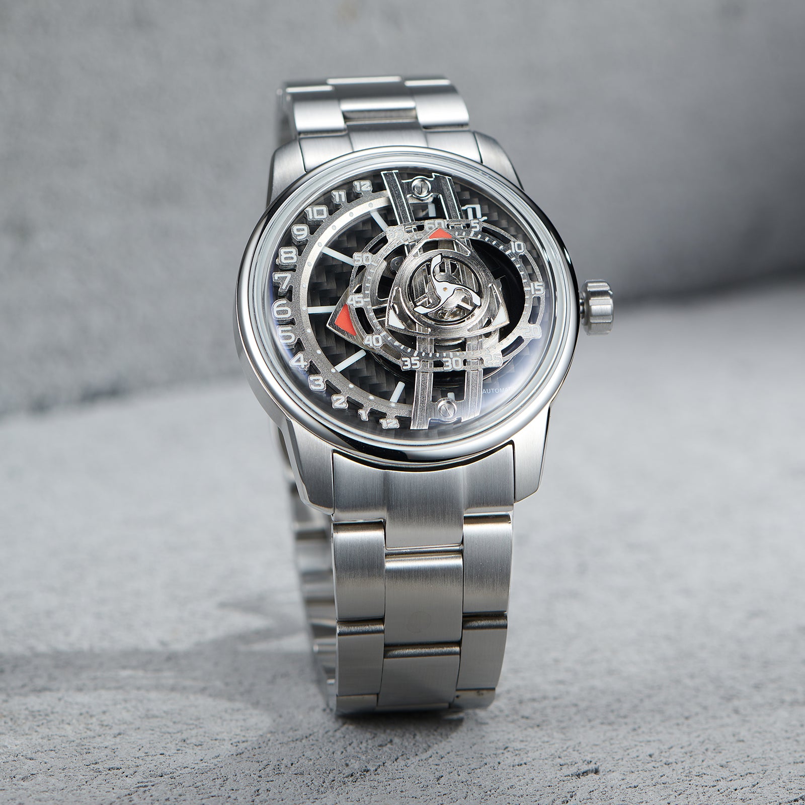 OBLVLO JM ROTOR Luxury Engine Watch with Miyota 8215 Automatic movement Jump Hour Mechanical Watch