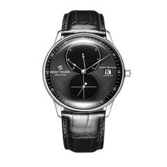 Affordable Luxury 42mm Black Dial & Classics Stainless Steel Case Dress Automatic Watches - Reef Tiger Seattle Navy 1 RGA82B0